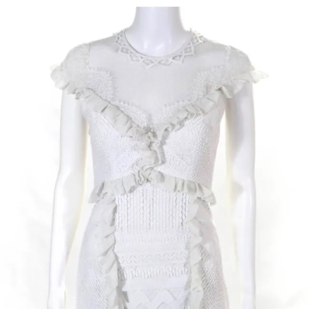 Three Floor Womens Lace In Line Dress White Size 4 11047908